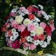 Coussin de fleurs coloris blanc rose et fushia - 2 tailles disponibles