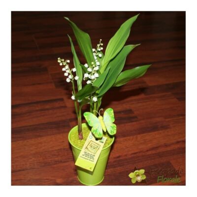 Pot de muguet en zinc blanc cette année